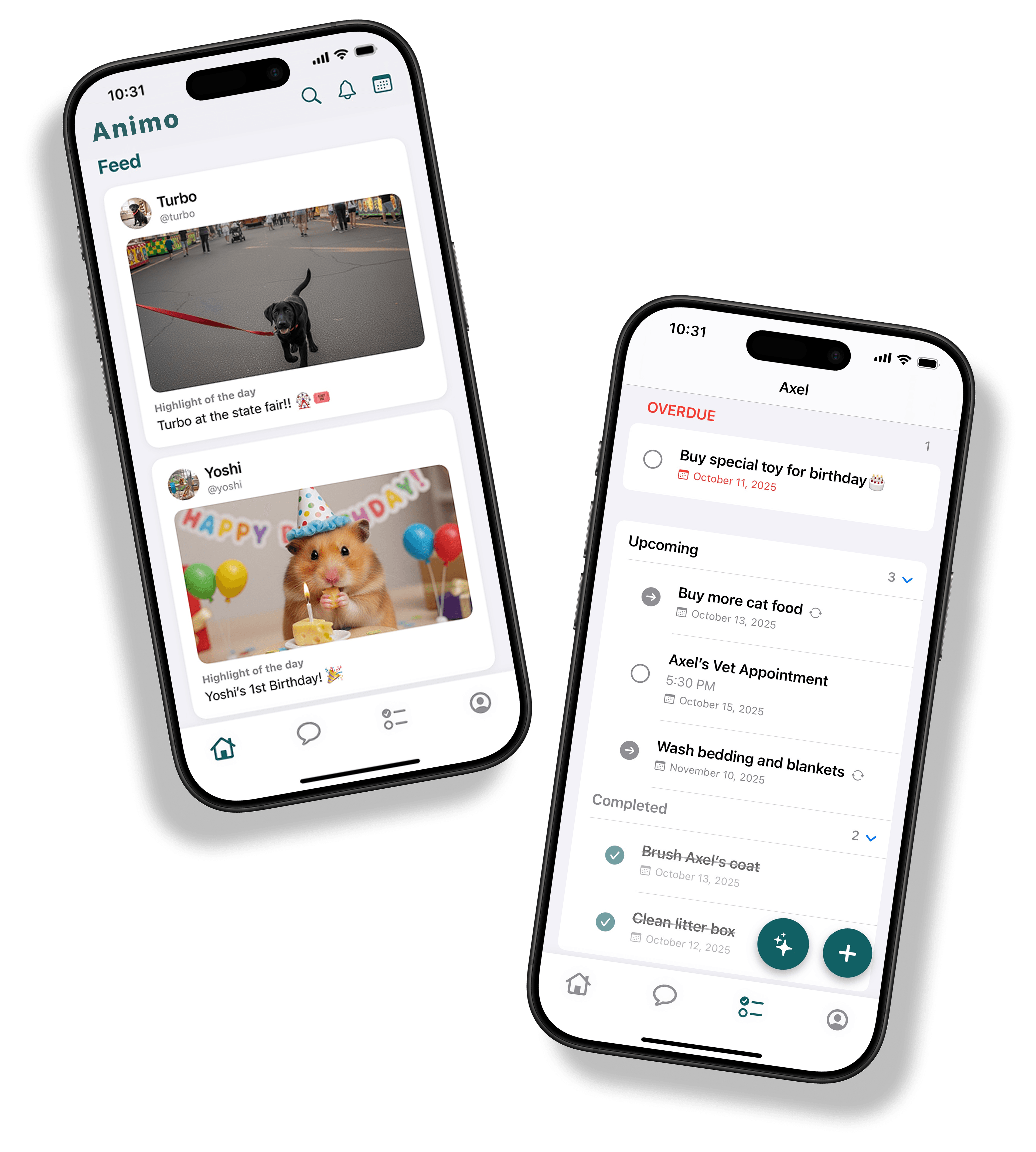 App mockup - PawPal home screens